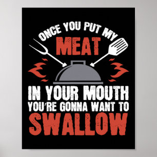 Poster Viande Cadeau Adulte Sale Dans Votre Bouche Barbec