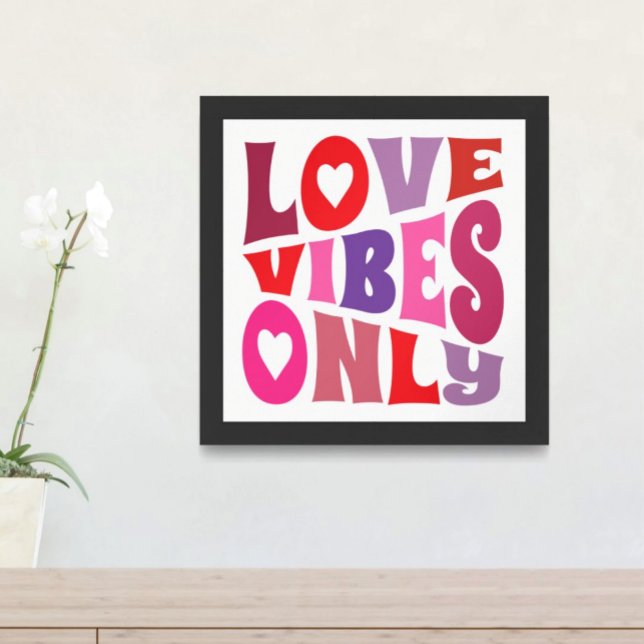 Poster Vibes d'amour uniquement typographie en gras rouge (Créateur téléchargé)