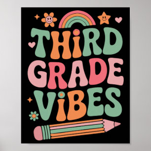 Poster Vibes de 3e année pour enfant et tenue de rentrée 