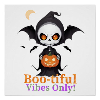 Poster Vibes de chauves-souris d'Halloween