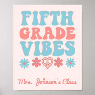 Poster Vibes De Cinquième Année - Retro Retour À L'École