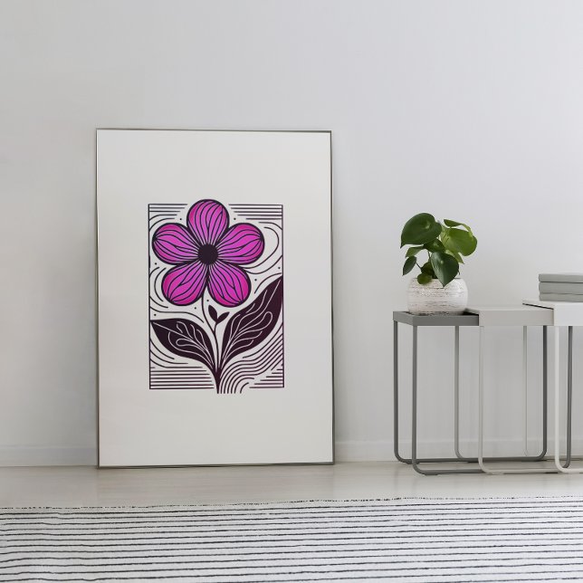 Poster Vibes de fleurs rétro (Créateur téléchargé)