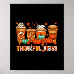 Poster Vibes de gratitude Café Citrouille Automne Action