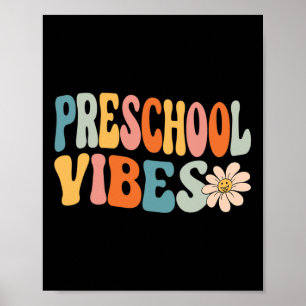 Poster Vibes de maternelle Rétro mignon de rentrée scolai