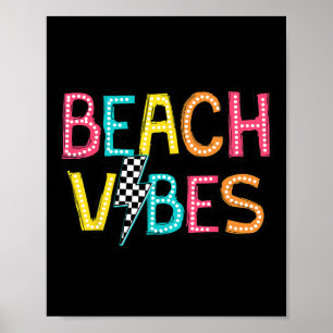 Poster Vibes de plage Bonjour les vacances d'été Fille Fe