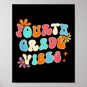 Poster Vibes de quatrième année Professeur de rentrée sco