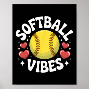 Poster Vibes de softball Équipe de softball de lancer rap