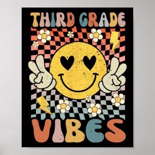 Poster Vibes de troisième année Enseignant rétro de 3e an