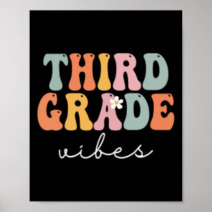 Poster Vibes de troisième année Rétro Groovy Vintage Prem