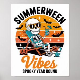 Poster Vibes d'été Éffrayante année ronde Halloween Spook