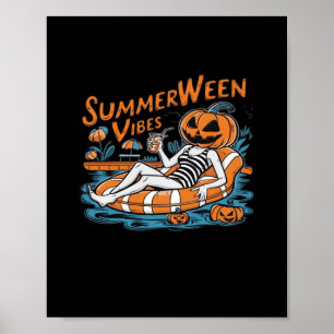 Poster Vibes D'Été Pour Été Éffrayant, Cadeau D'Halloween