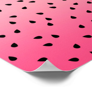 Poster Vibes d'été sur les graines noires de pastèque ros