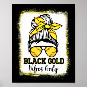 Poster Vibes d'or noir seulement T-shirt doux pour femmes