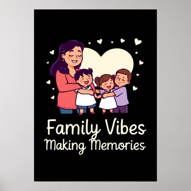 Poster Vibes familiales Faire des souvenirs - Vacances am (Devant)