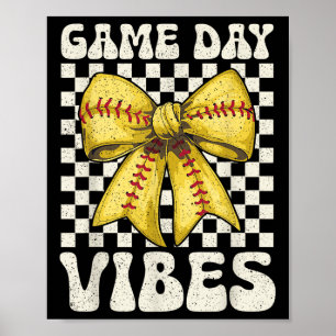 Poster Vibes Jour Super Coquette Bow Softball Femmes