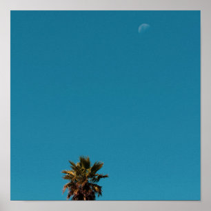 Poster Vibes positives Minimalisme de la lune de palmiers