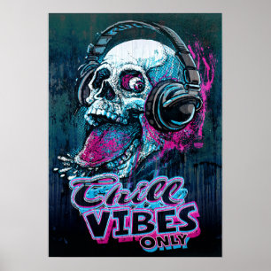 Poster Vibes réfrigérées uniquement Casques crâniens fram