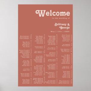 Poster Vibes rétro simples Ancien siège alphabétique Ro