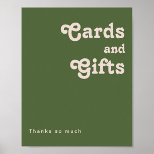 Poster Vibes rétro simples   Cartes et cadeaux vert olive