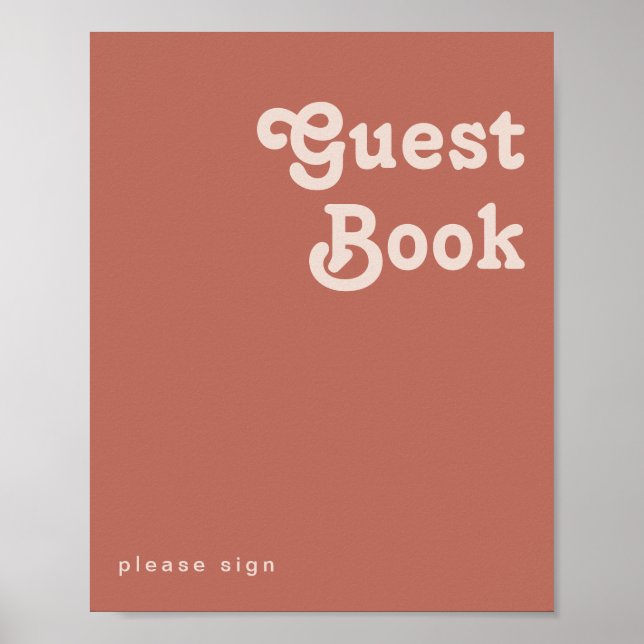 Poster Vibes rétro simples | Panneau du livre d'invité de (Devant)