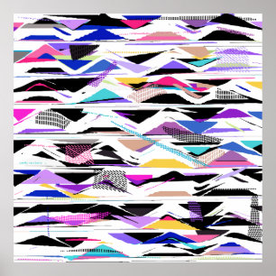 Poster Vibes vectorielles vibrantes des années 80 Abstrai