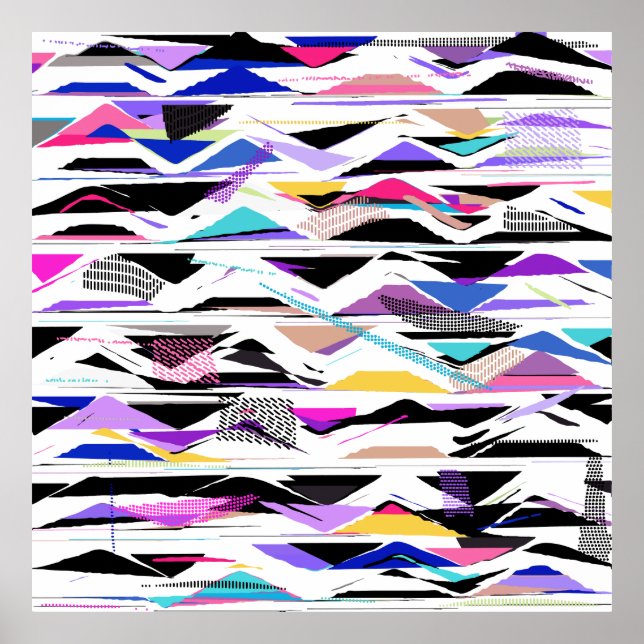 Poster Vibes vectorielles vibrantes des années 80 Abstrai (Devant)