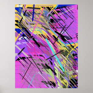 Poster Vibrant Abstrait 80s