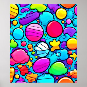 Poster Vibrant Abstrait Candyland