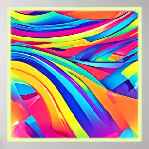 Poster Vibrant Abstrait Color Wave Art