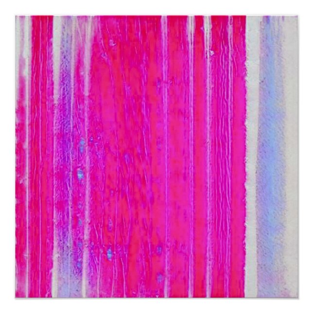 Poster Vibrant Abstrait rose et violet rayures Art (Devant)