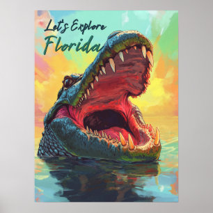 Poster Vibrant Alligator Aventure en Floride