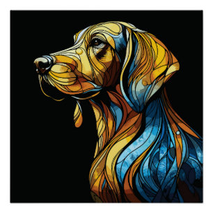 Poster Vibrant Canine Reverie - Oeuvre en Verre