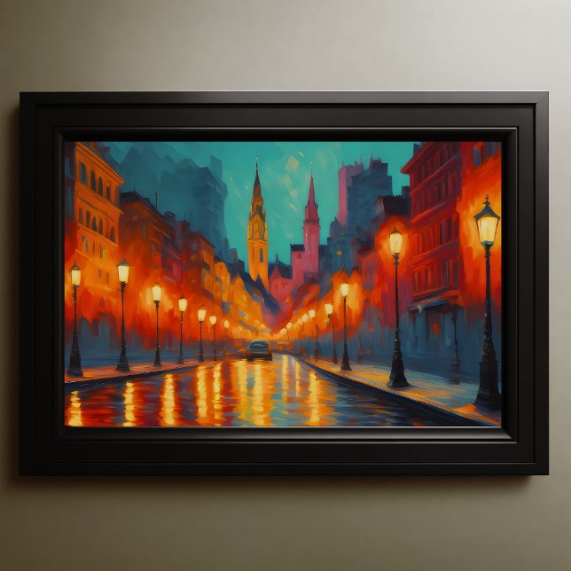 Poster Vibrant Couleur Cityscape Fauvisme Impressionniste (Créateur téléchargé)
