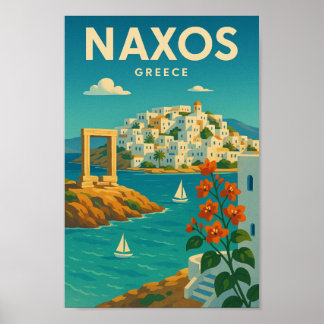 Poster Vibrant de Naxos Grèce