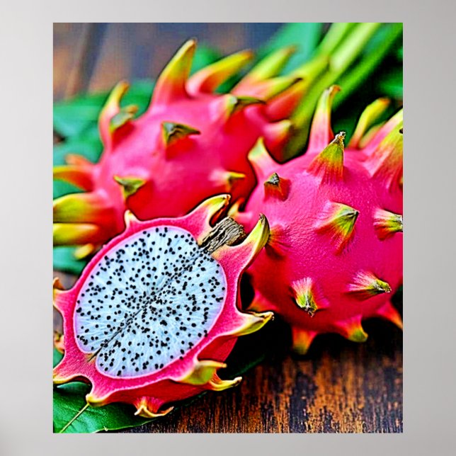 Poster Vibrant Dragon Fruit Beauté Design (Devant)