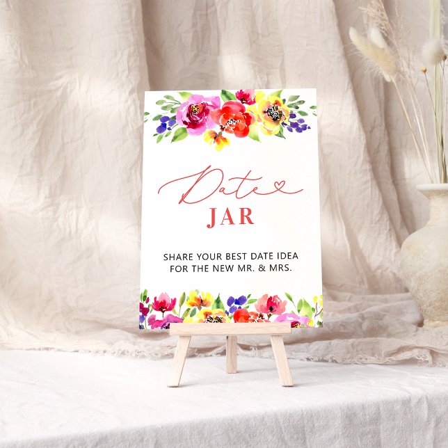 Poster Vibrant Floral Date Jar jeu nuptiale (Créateur téléchargé)