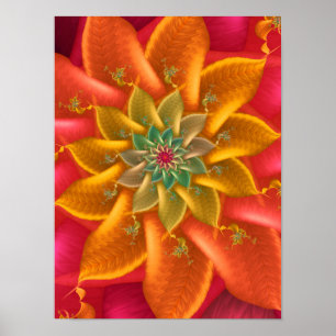 Poster Vibrant Fractal Spiral