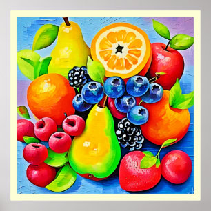 Poster Vibrant Fruit Still Life