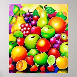 Poster Vibrant fruits Medley Art
