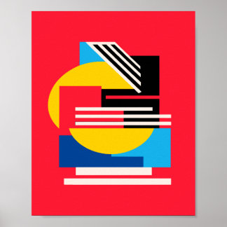 Poster Vibrant Geometric Design in Minimalist Shapes