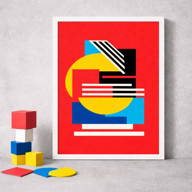 Poster Vibrant Geometric Design in Minimalist Shapes (Créateur téléchargé)