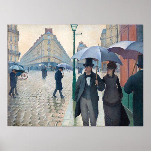 Poster Vibrant Gustave Caillebotte Paris Street Rainy Day (Devant)