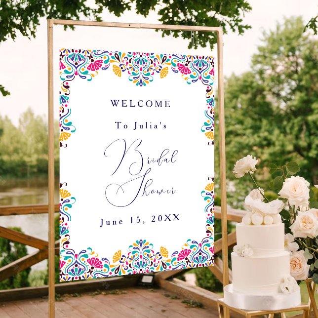 Poster Vibrant mexicaine Fiesta Style Mariage arc-en-ciel (Créateur téléchargé)