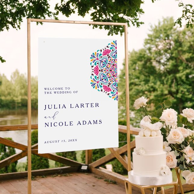 Poster Vibrant Mexican Fiesta Style Rainbow Wedding (Créateur téléchargé)