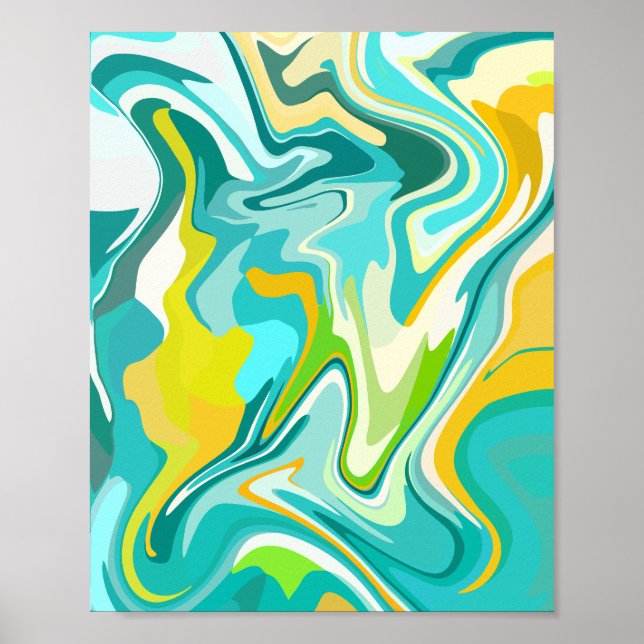 Poster Vibrant Ocean Waves (Devant)