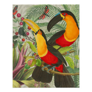 Poster Vibrant Tropical Toucan Birds Art Exotic Jungle