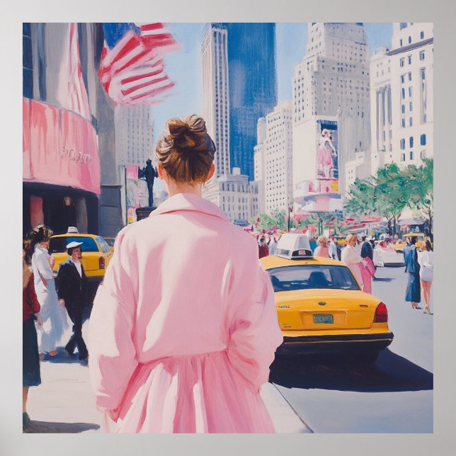 Poster Vibrant Urban Art with Classic New York Charm (Devant)