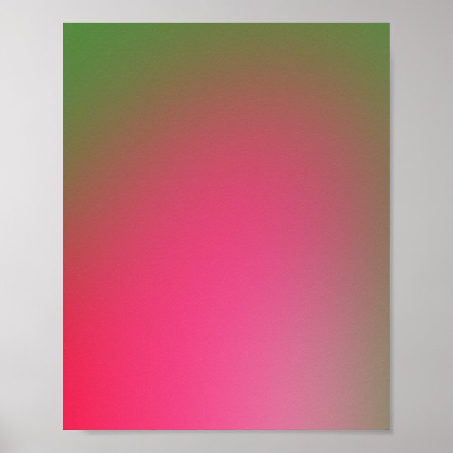 Poster Vibrant Vert Et Rose Gradient (Devant)