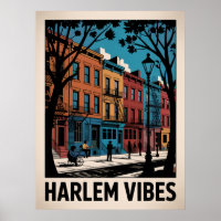 Vibrations de Harlem - Brownstone Colorée Art