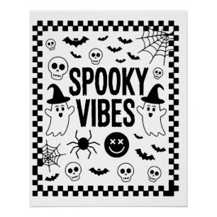 Poster Vibrations Flippantes Rétro Halloween